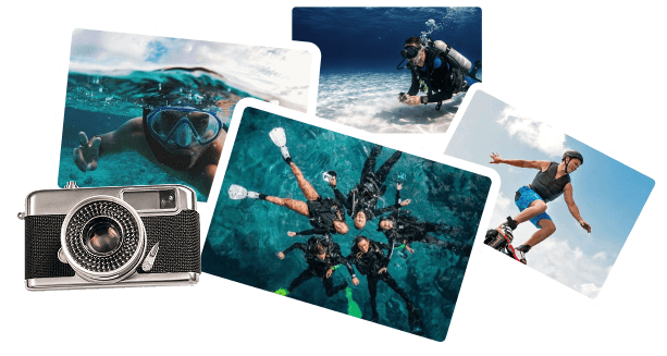 Camera with travel photos